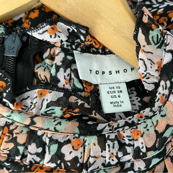 Topshop Floral Long Sleeve Mini Dress - Picture 11 of 11